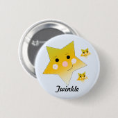 Goldene Sterne - Funkeln Button (Vorne & Hinten)