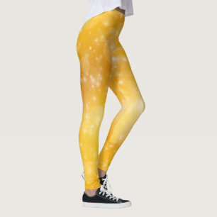 Goldene Sterne Gelb und Weiß des Spaßes Leggings