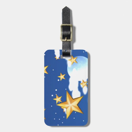 Goldene Sterne - Gepäckanhänger (Vorderseite vertikal)