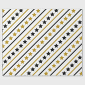 Goldene Sterne Geschenkpapier (Flach)
