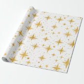 Goldene Sterne Geschenkpapier (Ungerollt)