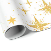 Goldene Sterne Geschenkpapier (Rolleneckpunkt)