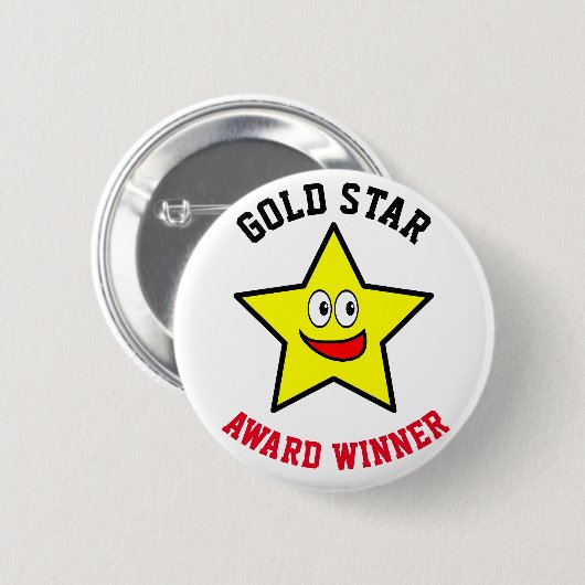 Goldene Sterne Gewinner Button (Vorne & Hinten)