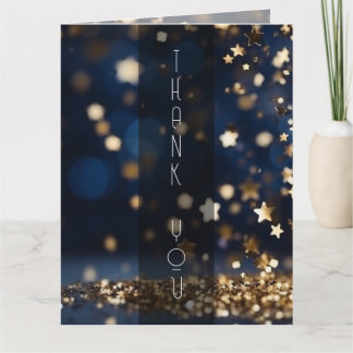 Goldene Sterne glänzen Dankeskarte