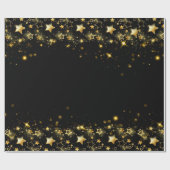 Goldene Sterne glänzen PAPIER Geschenkpapier (Flach)