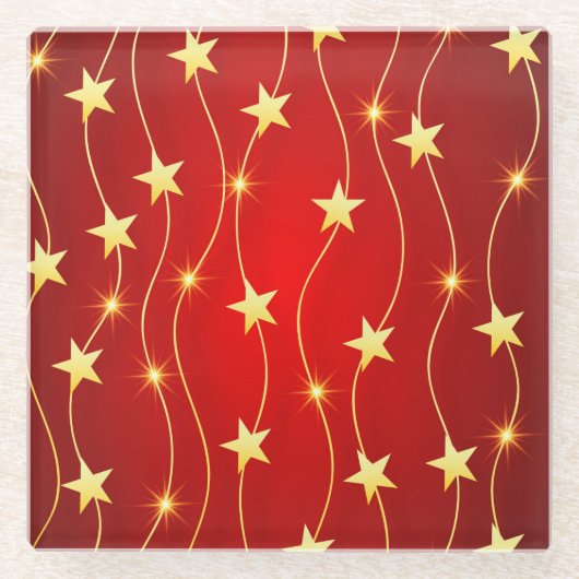 Goldene Sterne Glasuntersetzer (Vorderseite)