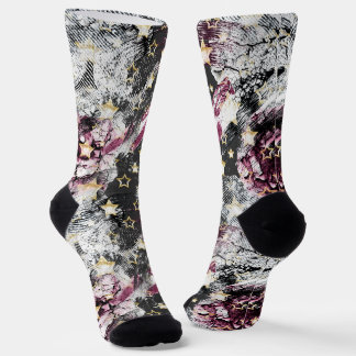 Goldene Sterne Grunge abstrakt stilvoll urban mode Socken