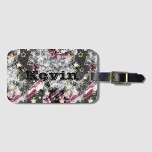 Goldene Sterne grunzen abstraktes, modernes urbane Gepäckanhänger