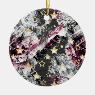 Goldene Sterne grunzen abstraktes, modernes urbane Keramik Ornament