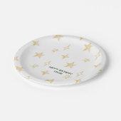 Goldene Sterne im Aquarell Geburtstag Party Pappteller (Schrägansicht)