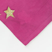 Goldene Sterne im rosa Hintergrund Fleecedecke (Ecke)