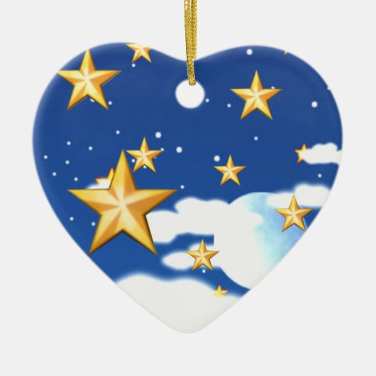 Goldene Sterne Keramikornament (Vorne)