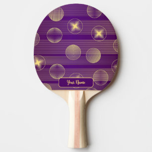 Goldene Sterne Kreise Lila Elegant Rustikal Tischtennis Schläger
