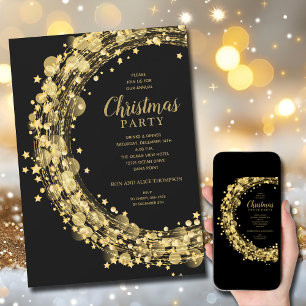 Goldene Sterne Kreise Weihnachtsfeier Einladungen