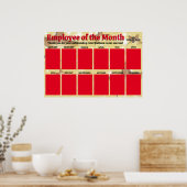 Goldene Sterne Mitarbeiter des Monats Foto Display Poster (Küche)