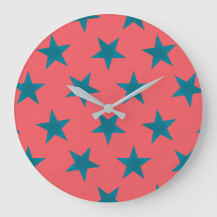 Goldene Sterne Muster 19 Große Wanduhr