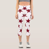 Goldene Sterne Muster 7 Capri Leggings (Vorderseite)