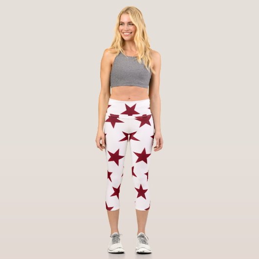 Goldene Sterne Muster 7 Capri Leggings (Vorderseite)