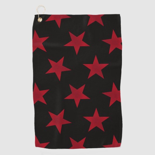 Goldene Sterne Muster 8 Golfhandtuch (Vorderseite)