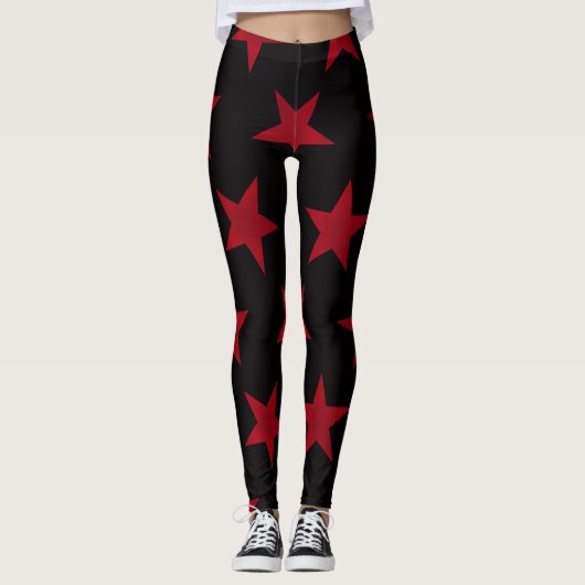 Goldene Sterne Muster 8 Leggings (Vorderseite)