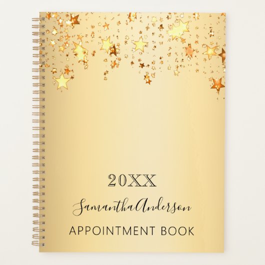 Goldene Sterne Namensskript 2026 Planer (Vorderseite)