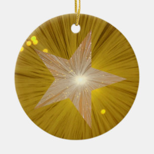 Goldene Sterne-Ornament Keramik Ornament