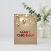 Goldene Sterne, Ornamente , Frohe Weihnachten (Stehend Vorderseite)