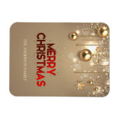 Goldene Sterne, Ornamente , Frohe Weihnachten Magnet (Horizontal)