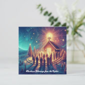 Goldene Sterne Religiöse Jesus Christlich Feiertagskarte (Stehend Vorderseite)