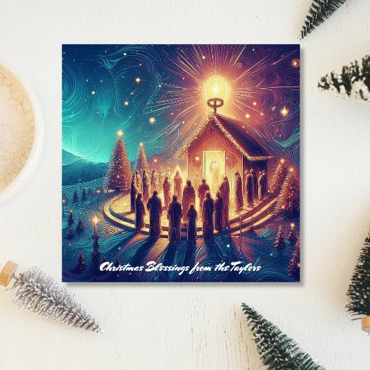 Goldene Sterne Religiöse Jesus Christlich Feiertagskarte