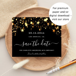 Goldene Sterne-Rose zum Geburtstag Save the Date Flyer
