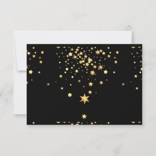 Goldene Sterne RSVP Karte (Vorderseite)