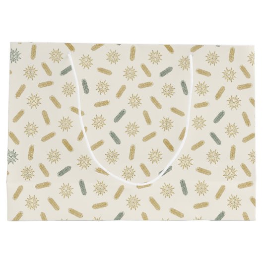 Goldene Sterne und Bäume Brunches Große Geschenktüte (Rückseite)