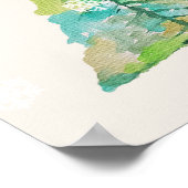Goldene Sterne und buntes Poster mit Wasserfarben (Ecke)