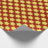 Goldene Sterne und rote Glitzer Geschenkpapier (Ecke)