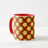 Goldene Sterne und rote Glitzer Tasse (Vorderseite Links)