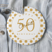 Goldene Sterne zum 50. Geburtstag mit eigenem Name