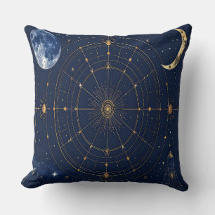 Goldene Sternen-Konstellations-Astrologie-Wurfkiss Kissen