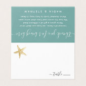 Goldene Sternenfische-Platzkarte mit Strandspenden Visitenkarten (Außenseite Aufgefaltet)