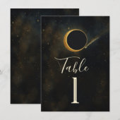 Goldene Sternenstaub-Finsternis-Himmlische Hochzei Einladung (Vorne/Hinten)