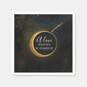 Goldene Sternenstaub-Finsternis-Himmlische Hochzei Serviette