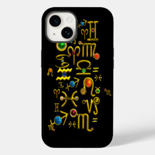 GOLDENE STERNZEICHEN-GEBURTSTAGSJUWELEN,EDELSTEINE iPhone 14 HÜLLE
