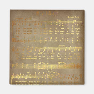 Goldene Stille Nacht Weihnachtslied Noten Magnet