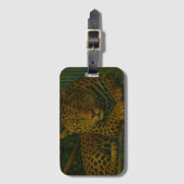 Goldene Stille - ruhender Leopard in Foliage Gepäckanhänger (Vorderseite Vertikal)