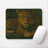 Goldene Stille - ruhender Leopard in Foliage Mousepad (Mit Mouse)