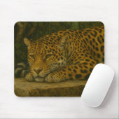Goldene Stille - ruhender Leopard in Foliage Mousepad (Mit Mouse)