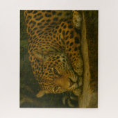 Goldene Stille - ruhender Leopard in Foliage Puzzle (Vertikal)