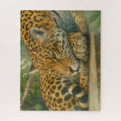 Goldene Stille - ruhender Leopard in Foliage Puzzle (Vertikal)