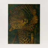 Goldene Stille - ruhender Leopard in Foliage Puzzle (Vertikal)
