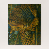 Goldene Stille - ruhender Leopard in Foliage Puzzle (Vertikal)